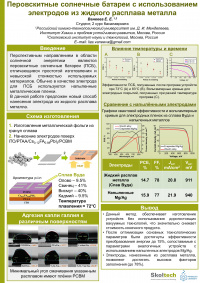 Перовскитные солнечные батареи с использованием электродов из жидкого расплава металла