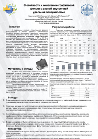 О стойкости к окислению графитовой фольги с разной внутренней удельной поверхностью